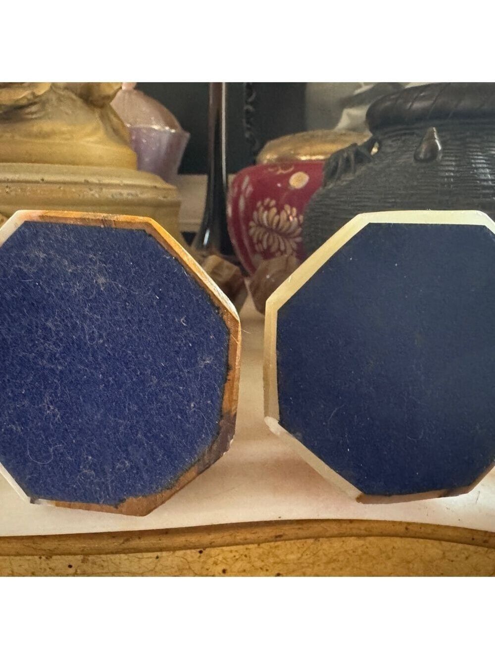 Vintage Caramel Slag Marble Candlestick Holders – Set of 2 - Picture 7 of 7